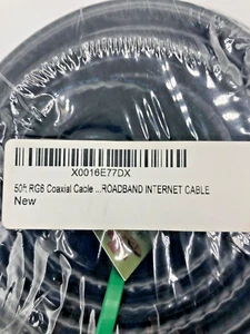 Black RG6 Coaxial Cable for Internet - HD - TV - Satellite - Picture 1 of 4