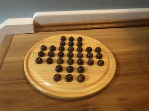 Wooden Solitaire Game - Picture 1 of 3