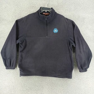 Harriton Sweater Mens Large Blue 1/4 Zip Pullover Sweater With Logo - Picture 1 of 9