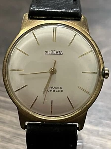 SILBERTA Herren Uhr (34mm) Handaufzug Vintage Armbanduhr (Werk läuft) - Bild 1 von 9