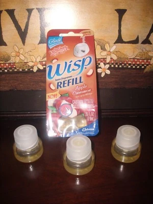 Glade APPLE CINNAMON 4 Wisp Scented Oil Flameless Candle Refills fits all Wisps - Image 1 of 4