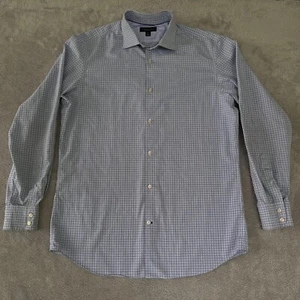 Banana Republic Shirt Mens Large Blue Button Down Slim Long Sleeve Preppy Plaid - Picture 1 of 9
