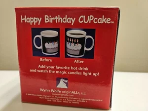 Happy Birthday Cupcake Candle Mug Heat Changing Light Up Candles Coffee Cup Mug - Picture 1 of 5