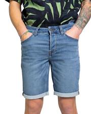 Only & Sons Men's  Cotton Polyester Blend Zip And Button Shorts In Blue