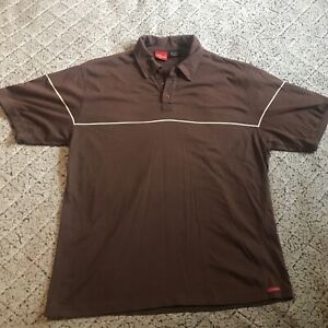Vans Polo Shirt Mens XL Extra Large Brown Polo Tee