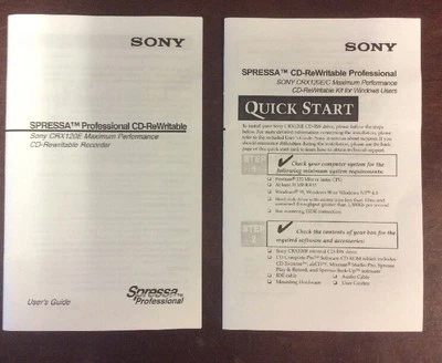 Sony CRX120E Spressa CD REWritable User Guide Manual 1999 GnuReads - Image 1 of 4