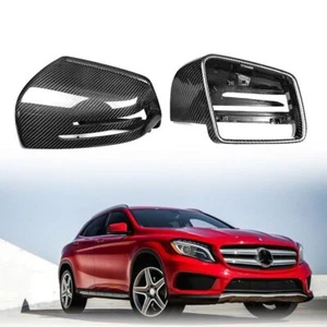 Carbon Fiber Wing View Mirror Cover Caps Replace Trim For Mercedes Benz X156 14+ - Picture 1 of 17