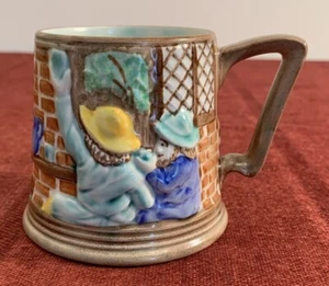 Vintage H J Wood Ltd Hand Painted Pub Scene Mug 8cm Tall - Picture 1 of 7