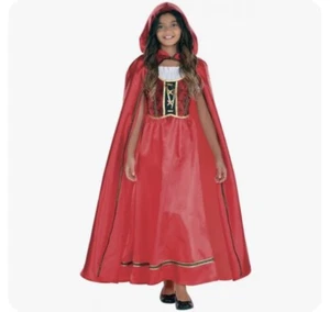 NEW Little Red Riding Hood Kids Halloween Costume Fancy Dress & Hooded Cape 3-4 - Picture 1 of 5