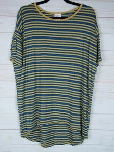 Lularoe Women's Irma Yellow & Blue Striped Top Size XS NWT - Picture 1 of 3