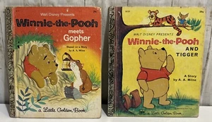 VTG Winnie The Pooh and Tigger & Meets Gopher Little Golden Book ~ Lot of 2 - Imagen 1 de 14