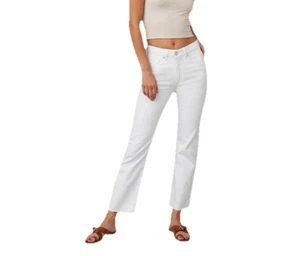 NEW Womens Size 31 Lola Denver High Rise Straight Ankle Jeans Raw Hem Free Ship - Picture 1 of 5