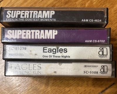 Eagles Supertramp Rock Cassettes Tape Lot Of 4, Tested Good - Image 1 of 2