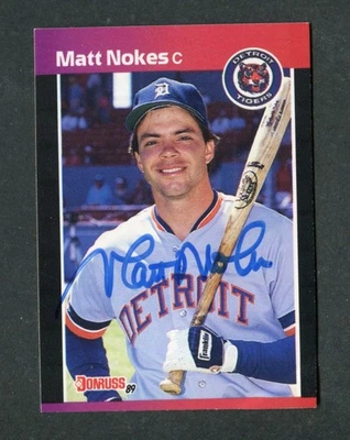 Matt Nokes Signed Tigers Catcher Autographed 1989 Donruss Card #116 Autograph - Image 1 of 2