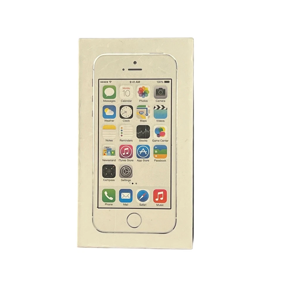 iPhone 5s Caja VACÍA Original Apple Embalaje Insertos Manuales Blanco 4 Pegatinas Foto 1 de 4