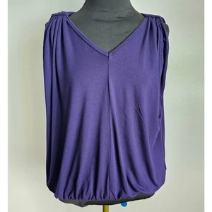 EUC TRINA TURK Women's Purple Sleeveless Knit Jersey Boxy Top Blouse S - Picture 1 of 9
