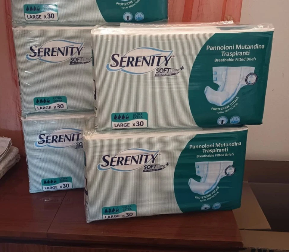 120 pannoloni a strappo misura large L Serenity Incontinenza Mutande 3 Gocce - Immagine 1 di 1