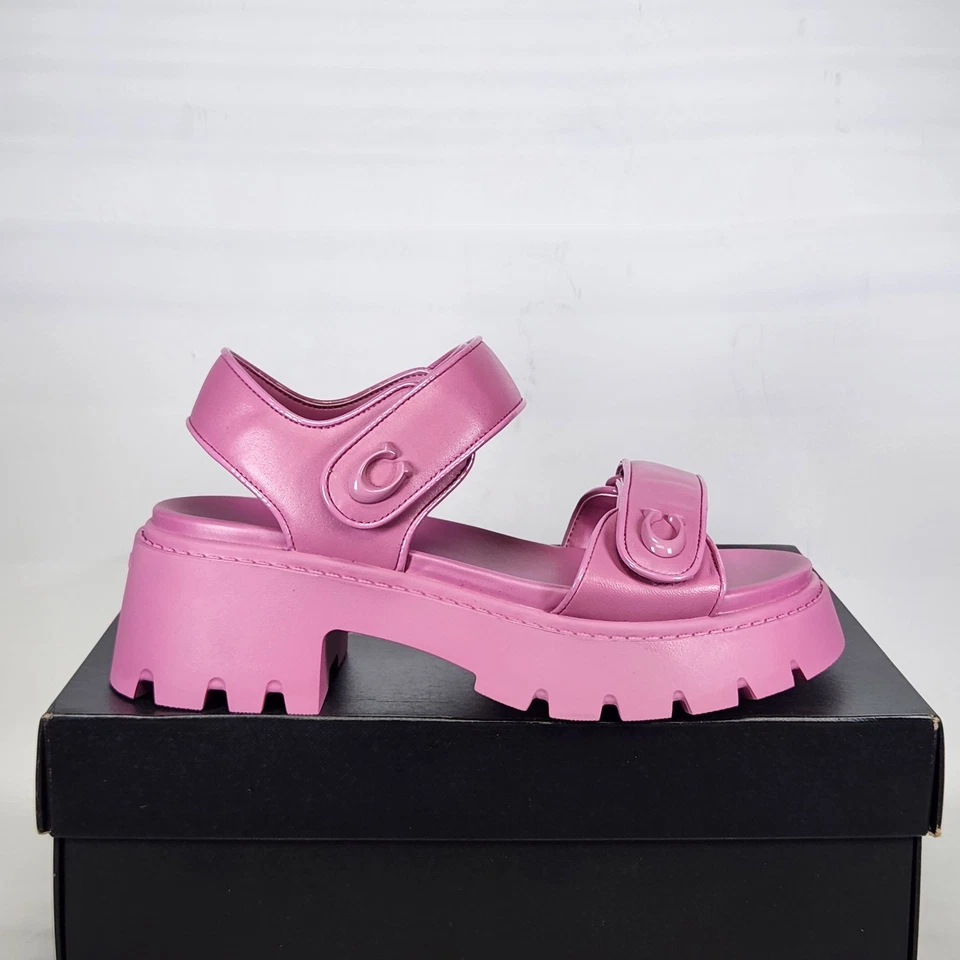 Talla 7.5 - Plataforma Coach Brynn - Tacón de 2.25" / Plataforma de 1" - Cuero Fucsia Foto 1 de 4