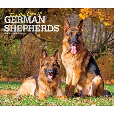 BROWNTROUT PUBLISHERS For The Love Of German Shepherds Deluxe Calendar 2026 - Dogs - Month To View