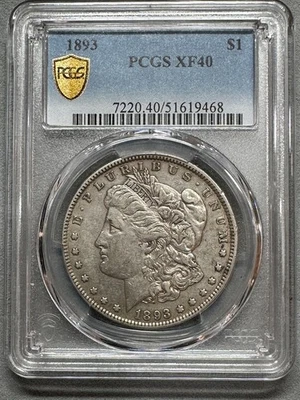 1893  MORGAN DOLLAR   PCGS  XF40    KEY DATE - Image 1 of 4
