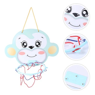  Cartoon Monkey Pattern Wandmontage Anhebbarer Mini-Basketballkorb - Bild 1 von 4