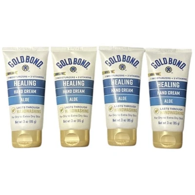 4 cremes hidratantes curativos para as mãos Gold Bond 3 oz aloe para pele seca extra seca - Imagem 1 de 2