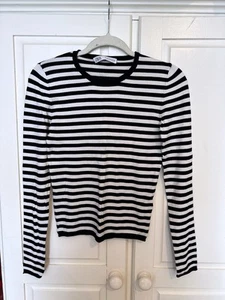 Zara Knitted Stripe Long Sleeves Top Size M - Picture 1 of 2