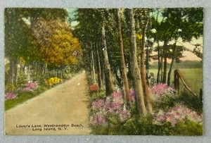 Antique Postcard: Lover’s Lane, Westhampton Beach, Long Island, N.Y. - Picture 1 of 2