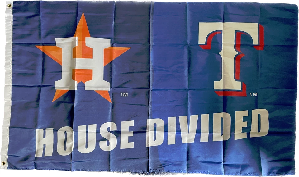 Houston  Astros vs Texas Rangers House Divided Logo Flag 3x5ft  MLB - Image 1 of 1