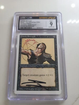 CGC 9 MINT Revised Unholy Strength 10 Auto MtG Artist Proof Very RARE! - Image 1 of 3