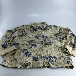 Teddi Floral Denim Jacket For Women 3/4 Sleeve Button Front - Picture 1 of 9