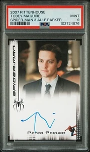 2007 Spider-Man 3 TOBEY MAGUIRE Parker Auto Autograph Rittenhouse PSA 9 Mint - Picture 1 of 2