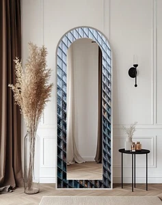 Textured Ice Cube – Stained Floor Mirror - Picture 1 of 12
