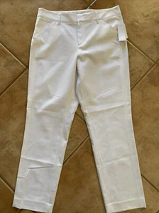Foxcroft Damengröße 10 weiß vorne flach Knöchelhose Taschen Baumwolle Nylon Elasthan - Bild 1 von 8