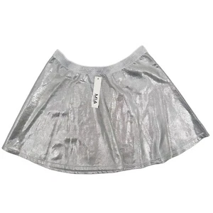 Mia New York Girls Size XL / 14-16 Silver Skater Skirt Elastic Waistband - Picture 1 of 6