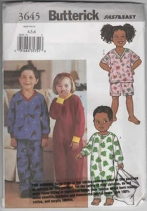 Cut Sewing Pattern 3645 child unisex pajamas jumpsuit sleepwear size 4-6 2002 - Picture 1 of 2