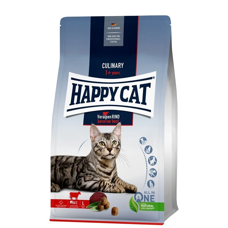 Happy Cat Culinary Adult Voralpen Rind Katzen-Trockenfutter - 10kg