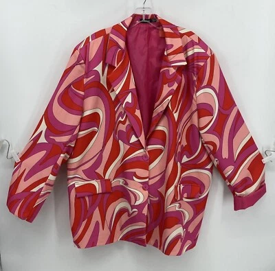 Boohoo  Hot Pink Hippie Colored 2 Button Blazer Women's Size 22 EUC - Image 1 of 4