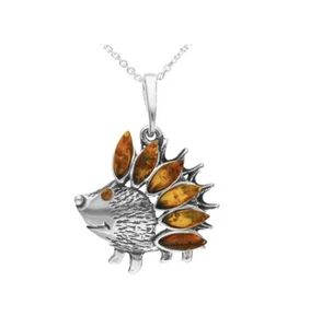 Ciondolo Ambra Riccio Argento Sterling Ossidato 925 Cognac Marchesa Pietra Preziosa - Foto 1 di 1