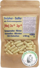 100 Kapseln 500 mg Sulphur Schwefel SANIERUNG  DARM  DR. PROBST IONENAUSTAUSCHER