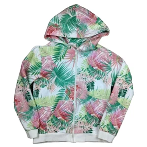 ZARA Kids Jacket Youth Girls Size 11-12 Full Zip Hoodie Tropical Print - Picture 1 of 6