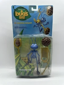 Vintage 1998 Disney Pixar A Bugs Life Figure Inventor Flik Launching Catapult - Picture 1 of 3