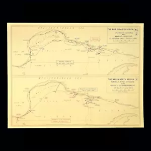 WWII North Africa Offensive Map British Forces Wavell Rommel Graziani WW2 - Picture 1 of 8