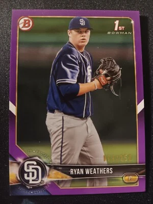 2018 Bowman Draft Purple /250 Ryan Weathers #BD-182 - Image 1 of 2