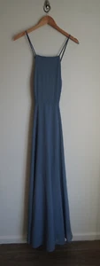 Lulus Mythical Kind of Love Slate Blue Maxi Dress Size XS Open Back Wedding - Picture 1 of 5