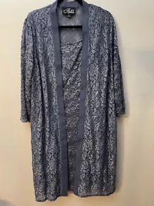 Alex Evenings 2-teiliges lila Chiffonkleid mit Blumenmuster und Jacke Größe 16 - Bild 1 von 8