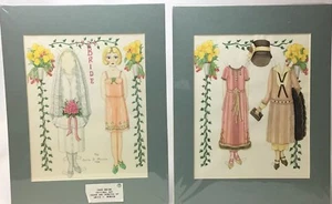 Papierpuppe Kunst Zeichnung Vintage 80er 1989 Anita Munson Original 2 Stück - Bild 1 von 5