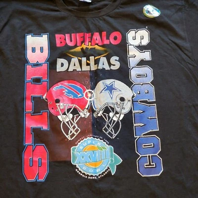 Camiseta De Colección Starter Buffalo Bills vs Dallas Cowboys XL Super Bowl XXVIII RARA Foto 1 de 4