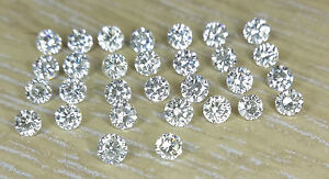 1.3mm 30pc 1point I1 Clarity J Color Natural Loose Brilliant Cut Diamonds Round
