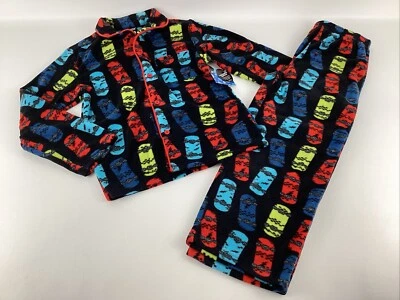 Boys Sz. 6/7 Pajamas Joe Boxer 2 Pc. Set Skateboards Warm Heavy Weight - Image 1 of 4